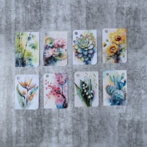 watercolour plants gift tags